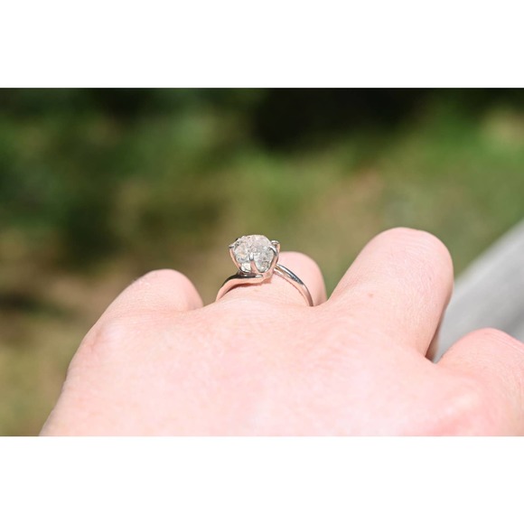 Raw Diamond Ring, Rough Diamond Ring, Diamond Engagement Ring - Picture 3 of 6